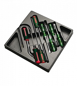 На сайте Трейдимпорт можно недорого купить Ложемент отвертки, 8шт Hans TT-28. 